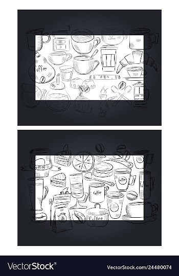 Hand drawn with fast food restaurant menu vector image