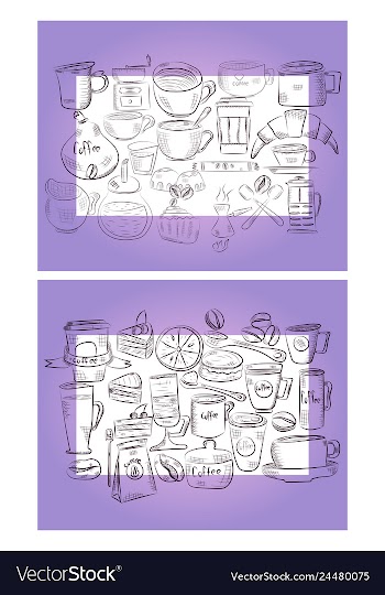 Hand drawn with fast food restaurant menu vector image