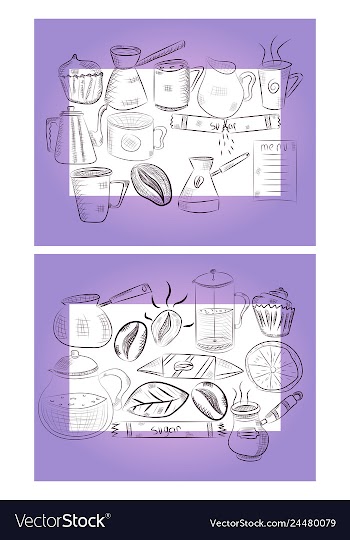 Hand drawn with fast food restaurant menu vector image