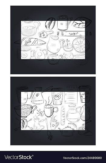 Hand drawn with fast food restaurant menu vector image