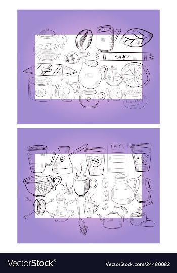 Hand drawn with fast food restaurant menu vector image