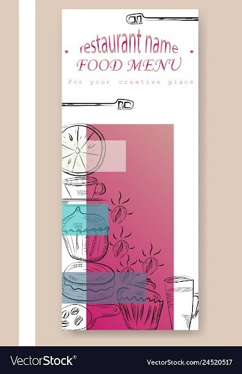 Hand drawn with fast food restaurant menu vector image
