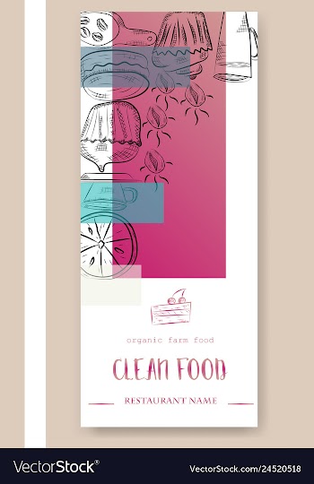 Hand drawn with fast food restaurant menu vector image