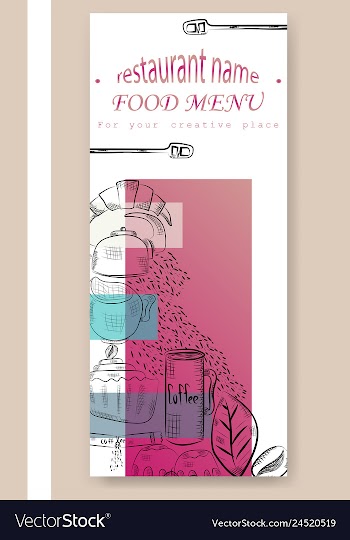 Hand drawn with fast food restaurant menu vector image