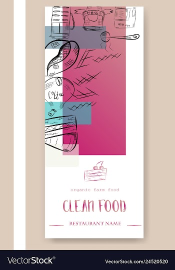 Hand drawn with fast food restaurant menu vector image