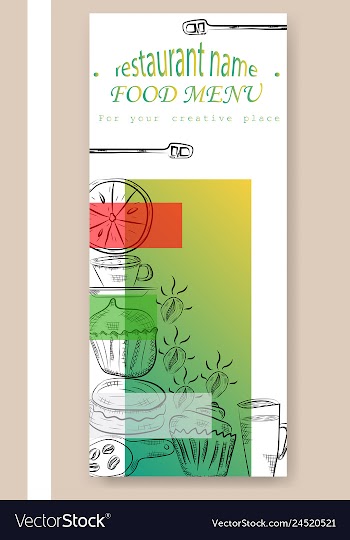 Hand drawn with fast food restaurant menu vector image