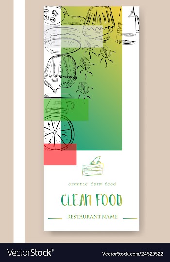 Hand drawn with fast food restaurant menu vector image