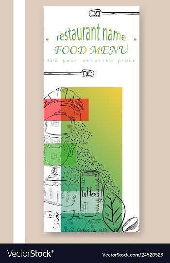 Hand drawn with fast food restaurant menu vector image