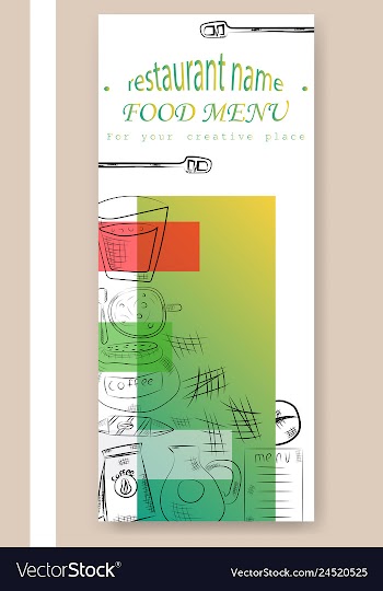 Hand drawn with fast food restaurant menu vector image