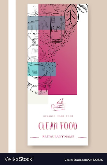 Hand drawn with fast food restaurant menu vector image
