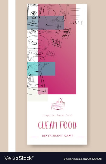 Hand drawn with fast food restaurant menu vector image