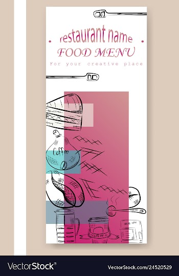 Hand drawn with fast food restaurant menu vector image