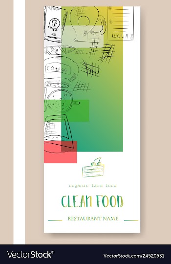 Hand drawn with fast food restaurant menu vector image