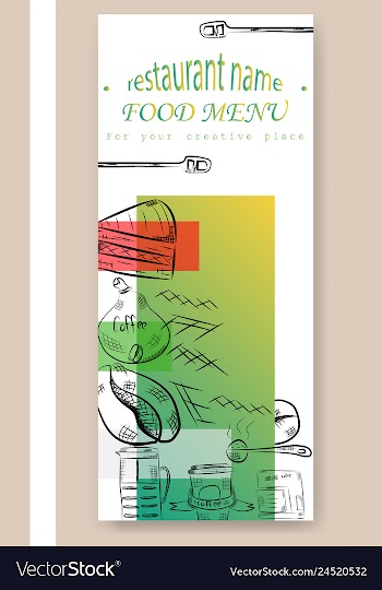 Hand drawn with fast food restaurant menu vector image