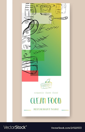 Hand drawn with fast food restaurant menu vector image