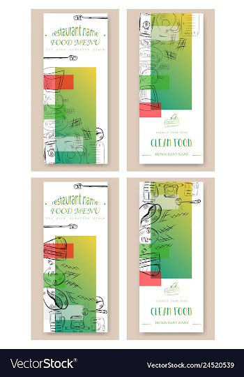 Hand drawn with fast food restaurant menu vector image
