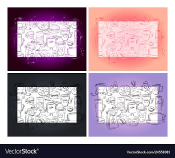 Hand drawn with fast food restaurant menu vector image