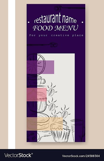 Hand drawn with fast food restaurant menu vector image