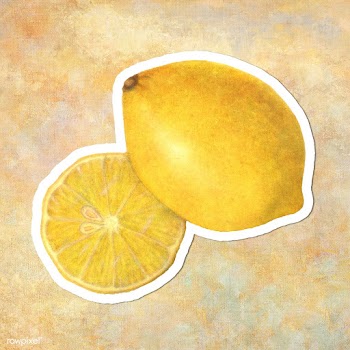 Hand drawn yellow lemon acrylic style sticker overlay with a white bor.. | Free  illustration - 2347025