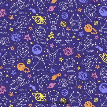 Hand drawn zodiac signs pattern