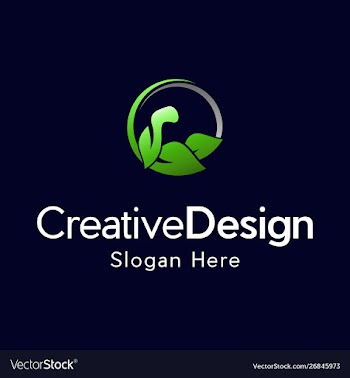 Hand fit muscular leaf naturally logo vector image