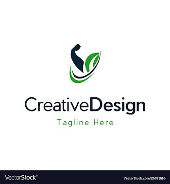 Hand fit naturally creative logo vector image
