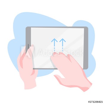 Hand gesture for a digital tablet