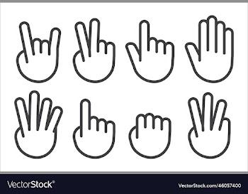 hand gestures linear icon set