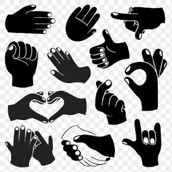Hand gestures png stickers, black | Free PNG - rawpixel