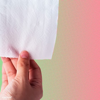 Hand getting toilet paper on pink and green background | Free  photo - 2312529