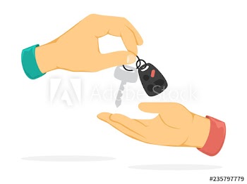 Hand giving car key