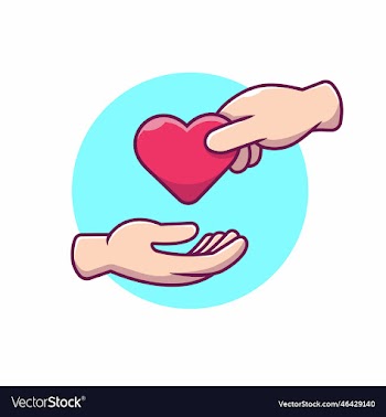 hand giving love heart cartoon