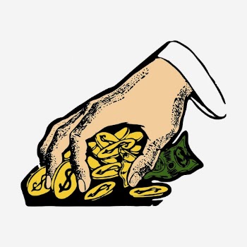 Hand grabbing coins, vintage illustration. | Free Photo Illustration - rawpixel