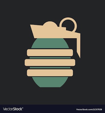 Hand grenade - a cartoon of a military hand vector image