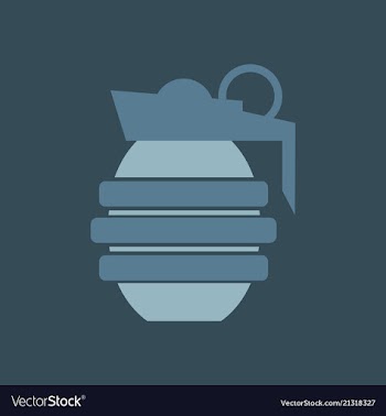 Hand grenade - a cartoon of a military hand vector image