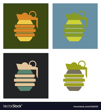 Hand grenade - a cartoon of a military hand vector image