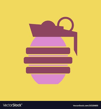 Hand grenade - a cartoon of a military hand vector image