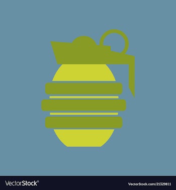 Hand grenade - a cartoon of a military hand vector image