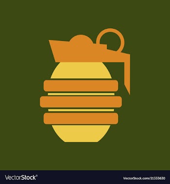 Hand grenade - a cartoon of a military hand vector image