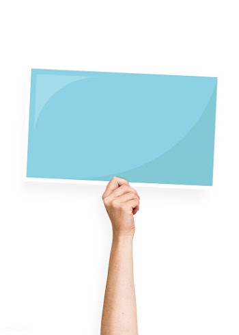 Hand holding a blank cardboard prop | Free stock psd mockup - 526326