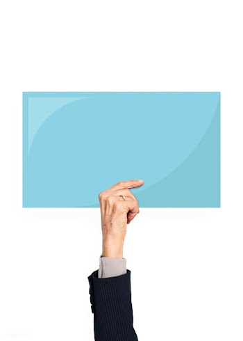 Hand holding a blue rectangle cardboard | Free stock psd mockup - 536677