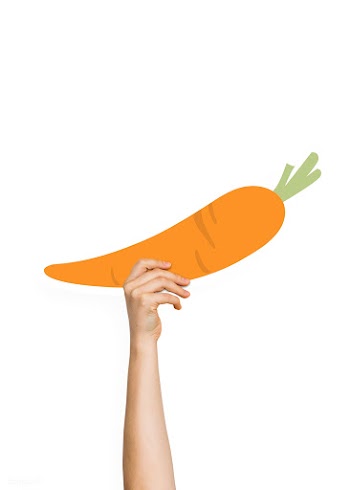 Hand holding a carrot cardboard prop | Free stock psd mockup - 526015