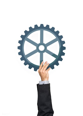 Hand holding a cog icon clipart | Free stock psd mockup - 536721