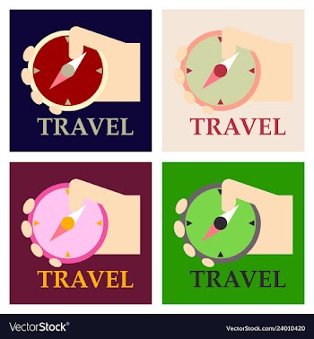 Hand holding a compass compass in hand hand holds vector image