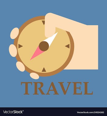 Hand holding a compass compass in hand hand holds vector image