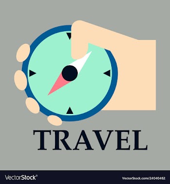 Hand holding a compass compass in hand hand holds vector image