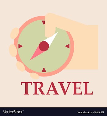 Hand holding a compass compass in hand hand holds vector image