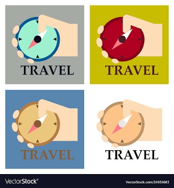 Hand holding a compass compass in hand hand holds vector image