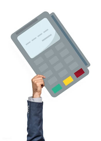 Hand holding a credit card machine clipart | Free stock psd mockup - 536870
