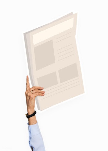 Hand holding a newspaper clipart | Free stock psd mockup - 536702